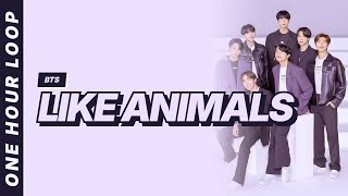 Like Animals - BTS [Lyrics Video] [One hour loop]