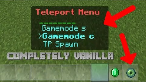 Minecraft Bedrock Hotbar GUI with commands