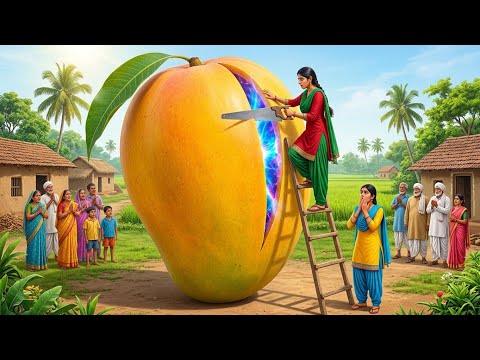 🥭 30-Foot Giant Mango Found in a Village! When 2 Sisters Cut It Open, Something Strange Came Out! 😱