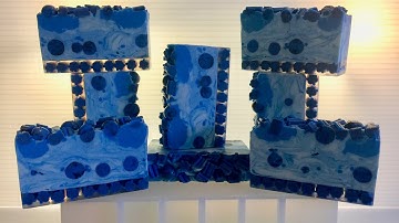 Shades of Blue made with Extruder, Play Dough CP Soap, CP & M&P  tutorial Soap Dough