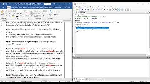 1. Initiere in Pascal Clasa 9