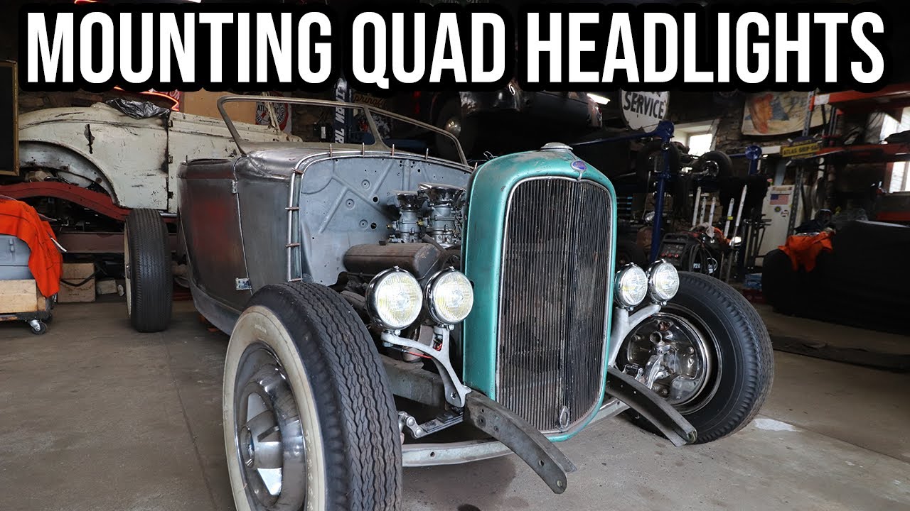 Installing Rare 1950’s Quad Headlights on Model A Roadster!! YouTube