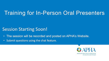 APHA 2021: Training for presenters who will speak in-person in Denver