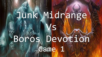 Junk Midrange vs Boros Devotion [G1] - Gameplay (Theros Standard)