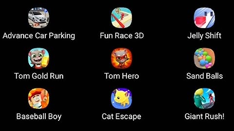 Advance Car Parking, Jelly Shift, Fun Race 3D, Tom Gold Run, Sand Balls, Giant Rush,...