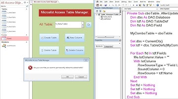 Microsoft Access 2013 VBA Programming - Table Manager Part 2/3