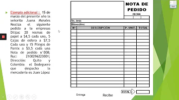 ¿Qué función cumple la nota de pedido?