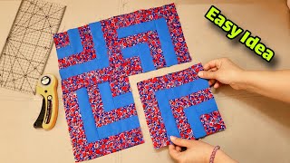 Stunning Quilt  Block Anyone Can Make in Just 8 Minutes 💛 Easy Sewing Idea