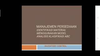 Manajemen Persediaan (Metode Anilisis ABC)
