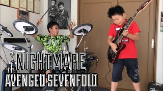 Avenged Sevenfold 「Nightmare」 兄弟コラボ ドラム11歳 ギター8歳/Drum Cover,Guitar Cover