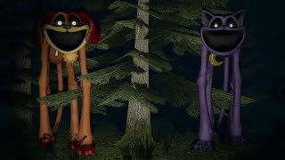 DogNap And CatNap Chased in the forest AT NIGHT | Garry's Mod