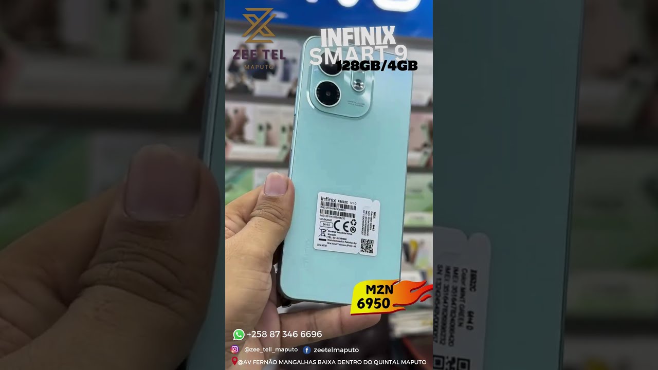 Infinix Smart 9: Revisão Completa! 128GB/4GB por 6.950 MZN!