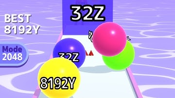 Ball Run 2048 INFINITY MODE (32Z) - iOS Android all levels mobile gameplay 👌👍😎 walkthrough