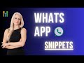 How to pull and send WhatsApp SNIPPETS in conversations on Gohighlevel #whatsappmarketing #whatsapp