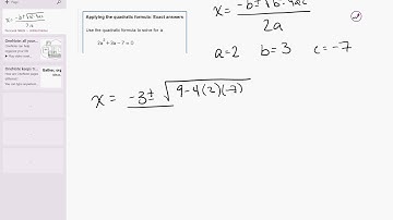 P 02 05 Applying the quadratic formula: Exact answers