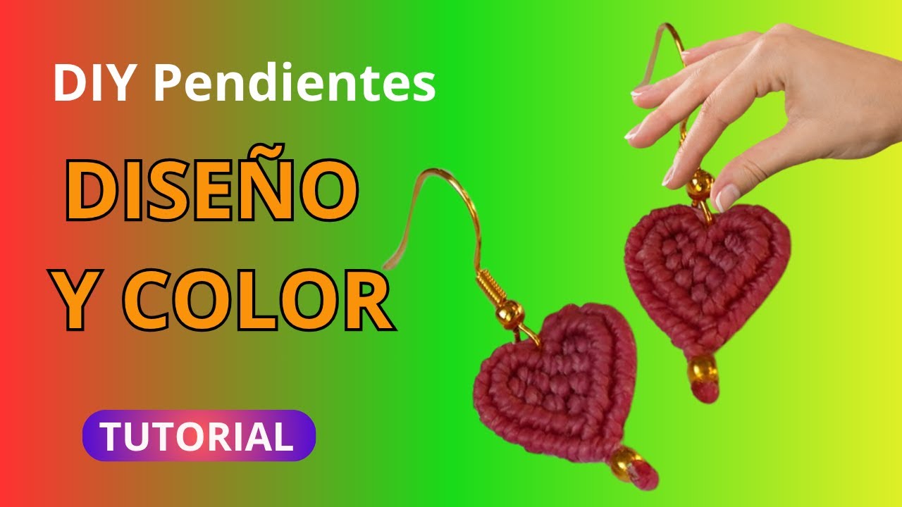 TUTORIAL COMO HACER PENDIENTES CORAZON EN MACRAME PASO APASO💖