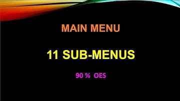 11 Sub Menus Of Main Menu