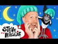 Steve and maggie bedtime routine funny story for kids  goodnight and sweet dreams  wow english tv
