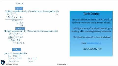 First Year Commerce Business Maths Multiplication Matrices
