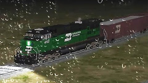 Train Sim - Mountain Pass Using GE Dash 9 at Rainy Night - Simulasi Kereta Api