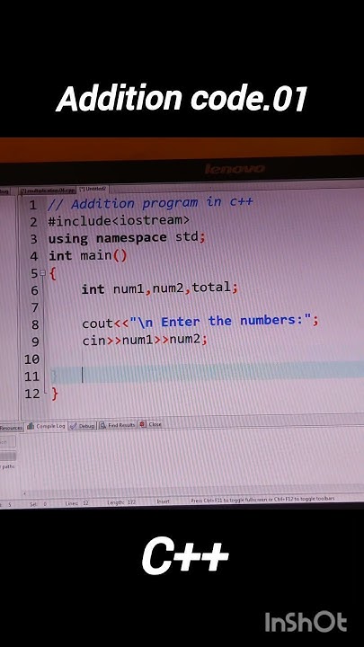 Addition code in c++ 😈 ...#viralvideo #subscribe #trendingshorts #c++# ...