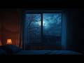 Fall Asleep Instantly 😴 Rain on Window & Warm Lamp Glow | Cozy Bedroom Night Ambience