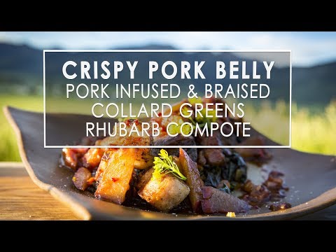 Crispy Pork Belly, Pork Infused Braised Collard Greens