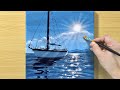 Sunrise seascape  acrylic painting  step by step  272