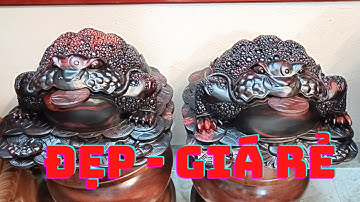 Cận cảnh tượng thiềm thừ cóc ba chân gỗ trắc đỏ đen đẹp nét.