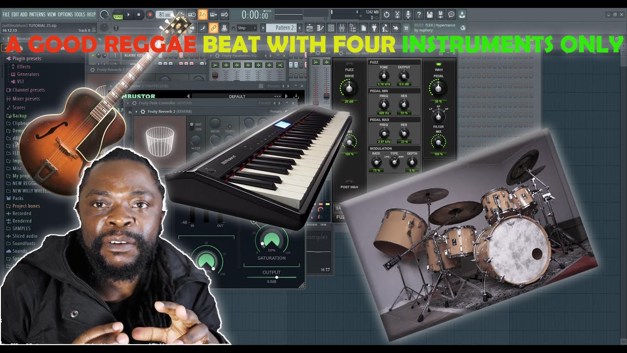 HOW TO CREATE A REGGAE RHYTHM SECTION WITH FOUR INSTRUMENTS ONLY IN FL ...