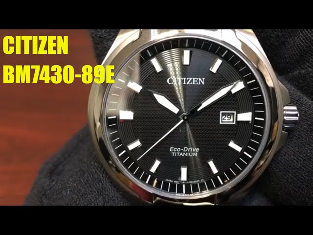 Citizen Eco-Drive Solar Powered Titanium Watch BM7430-89E - YouTube