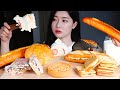 빵순이 각종 빵 먹빵 🍞 롤케이크, 치즈바게트, 육쪽크림치즈빵, 먹물치즈빵, 앙버터, 누가크래커 다양한 디저트 먹방/BREAD & CAKE FEAST! DESSERT MUKBANG