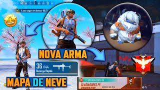 CONFERINDO A ATUALIZAÇÃO DE NATAL DO FREE FIRE! MAPA DE NEVE, NOVA ARMA, PET, X1 RANQUEADO E MAIS!