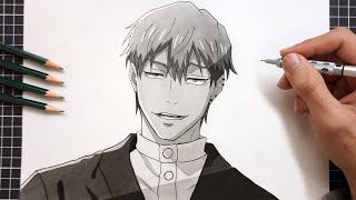 How to Draw Naoya Zenin Easy | Jujutsu Kaisen Step by Step Tutorial