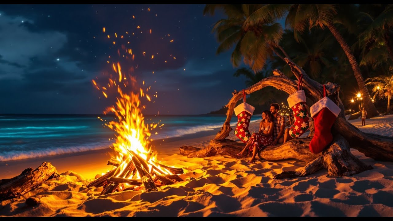 Tropical Holiday Music 🌴 1 Hour Hawaiian Ukulele Christmas for Work, Study & Focus