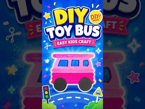 DIY Toy Bus Craft 🚌 Easy Popsicle Stick Project for Kids #diy #craft #craftyfun #kids