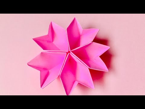 折り紙 花】桜のお皿 Origami Flower Sakura, Cherry blossom Plate 