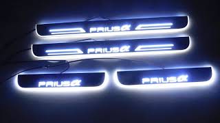 トヨタ プリウスα 40系 LEDスカッフプレート 流れる白 シーケンシャル 4点セット