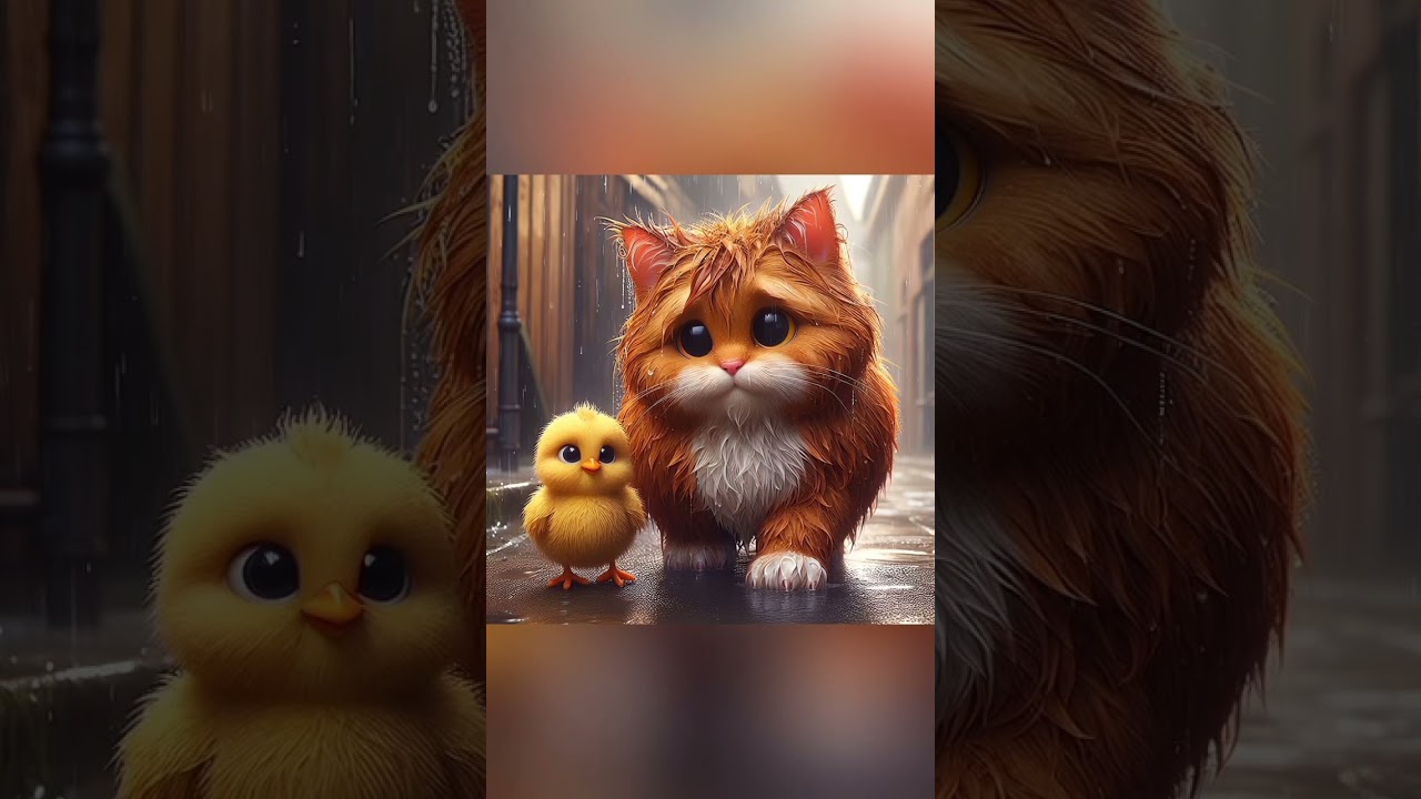best edit video little cat save little chicku's life 😍 