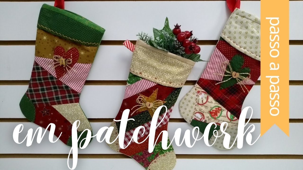 NATAL CHEGOU!!! VENHA DECORAR SUA CASA - Bota Natalina em Patchwork