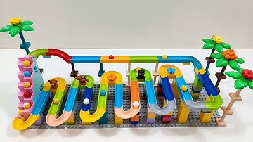 Marble Race 3 Track Combo! Lego Duplo! Satisfying Building Blocks!