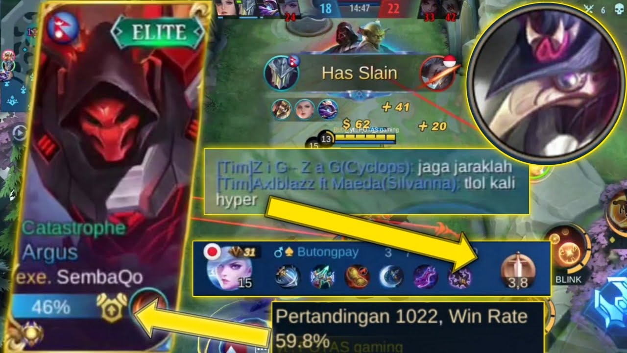 Di Gendong Top Global 73 ARGUS | Emblemnya MM Cuks | KAJA GamePlay - Mobile Legends