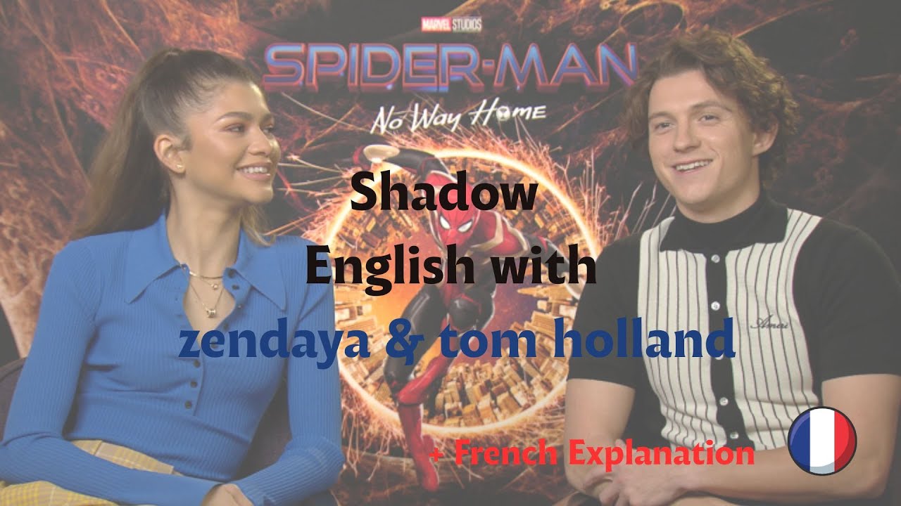 Shadow English Practice | Tom Holland & Zendaya – Fan Q&A (with French Explanation)