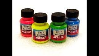 Dicas de como usar tintas fluorescentes acrilex, em folhas