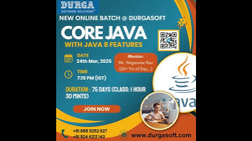 🔥 Core Java with Java 8 Features | Online Training @ DurgaSoft | Starts 24th March 2025