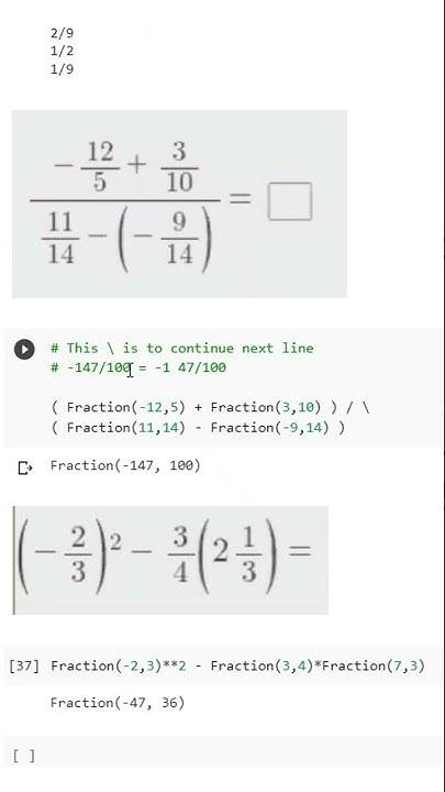 How to Use Fraction in Python to Solve 7Th Grade Algebra Problem? # ...