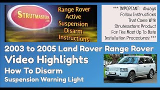 Atlantic Disc Module 12 DVD/26 CD Multimedia Tabletop Storage Rack Active Suspension Light Disarm Instructions : 2003-2005 Range Rover