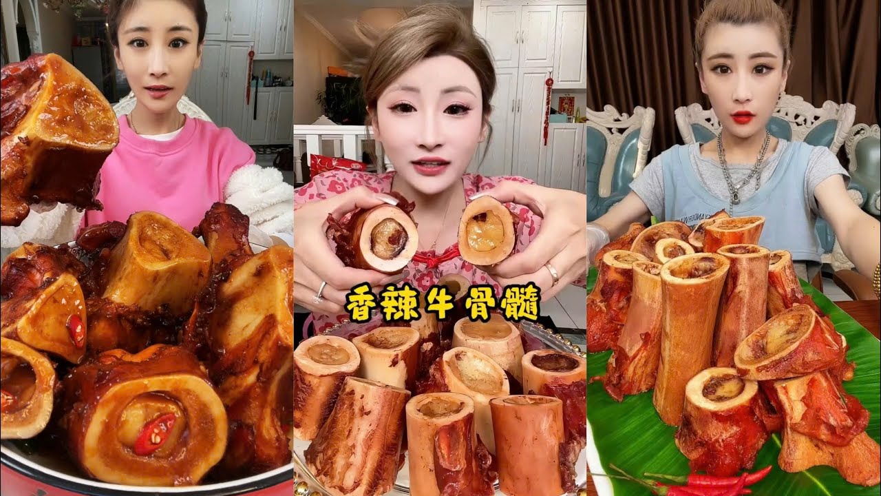 MUKBANG beef bone marrow ASMR  - The best of delicious Lien Huong food 