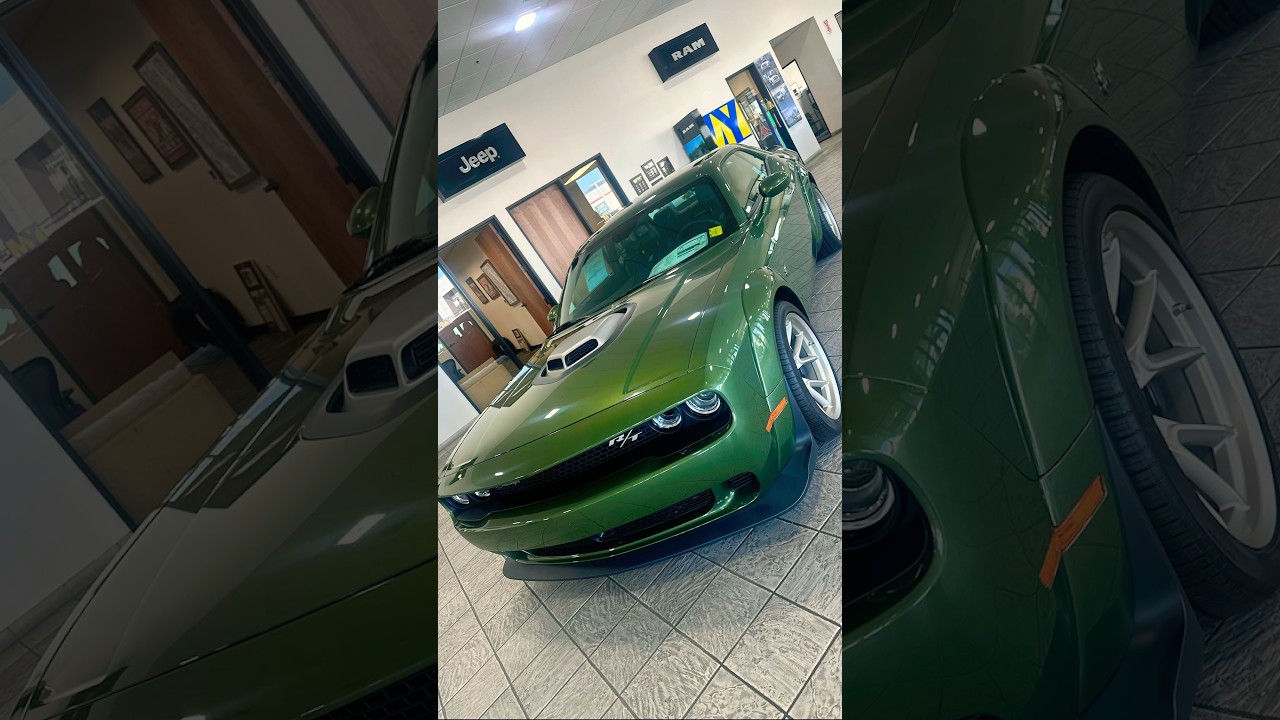 Wide body Dodge Challenger Swinger Edition in F8 Green with Grease Monkey wheels 