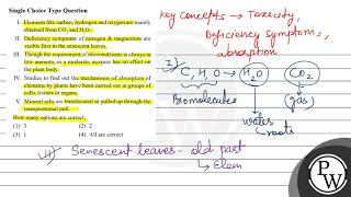 Single Choice Type Question I. Elements like carbon, hydrogen and oxygen are mainly obtained fro...
